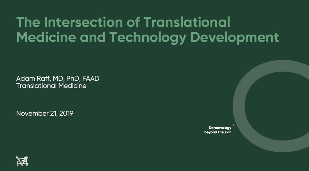The Intersection of Translational Medicine and Technology Development Presentation Front Cover